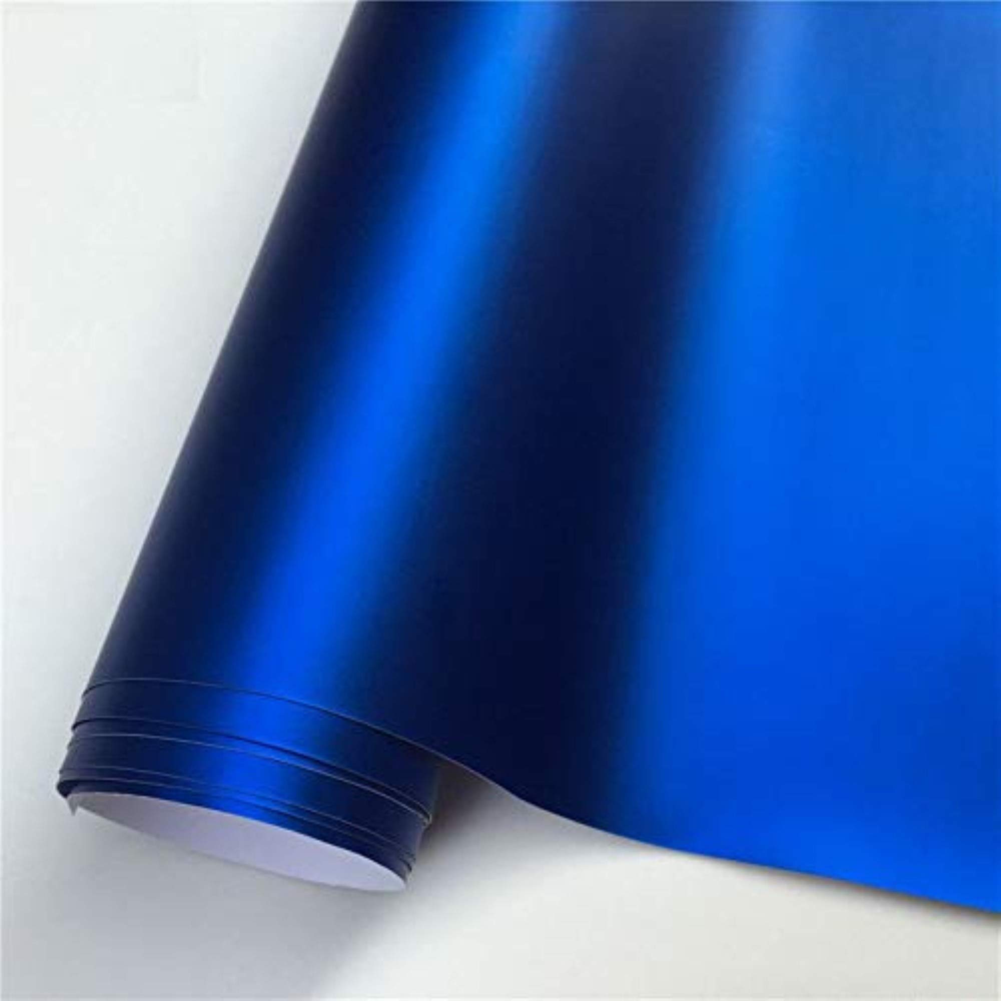 Self Adhesive Air Release Vinyl Wrap Sticker Decal Roll Film for Car, Bike, Laptops, Mobile Phones, Blue Matte Chrome, 12x24 inch