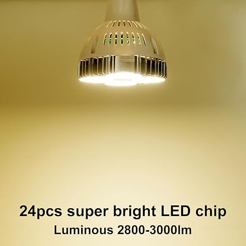Miniatura 2 de Aolyty Bombilla LED de cuello largo PAR30 de 35 W (equivalente a 75 W) 2800 lm E26 Base de haz de 25 grados Ángel Track Spotlight AC 120v (blanco