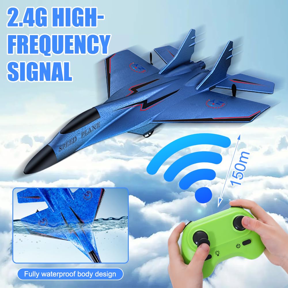 RC samolot 2CH, 2,4 GHz, zdalnie sterowany samolot, zabawka styropianowa ze światłem LED, zdalnie sterowany samolot z pilotem zdalnego sterowania i ładowaniem USB, samolot RC dla dorosłych