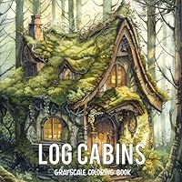 Log cabins grayscale coloring book B0D7717TFL Book Cover