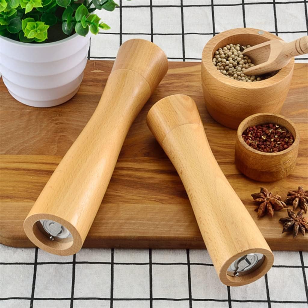 Kitchen Solid Wood Pepper Mill Manual Salt and Peper Grinder with Ceramic Grinding Spice Seasonings BBQ and Mills