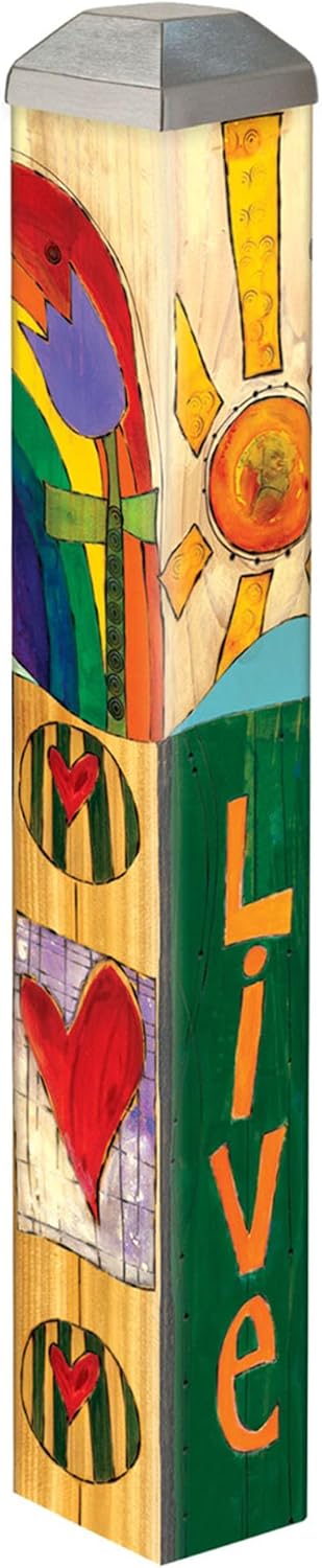 Studio M Art Pole, PVC Weather Resistant Pole with Vinyl Bowl 10 inches Tall Outdoor Decoration for Gardens, Patios, Yards, Landscaping and Birding Accessories, Live