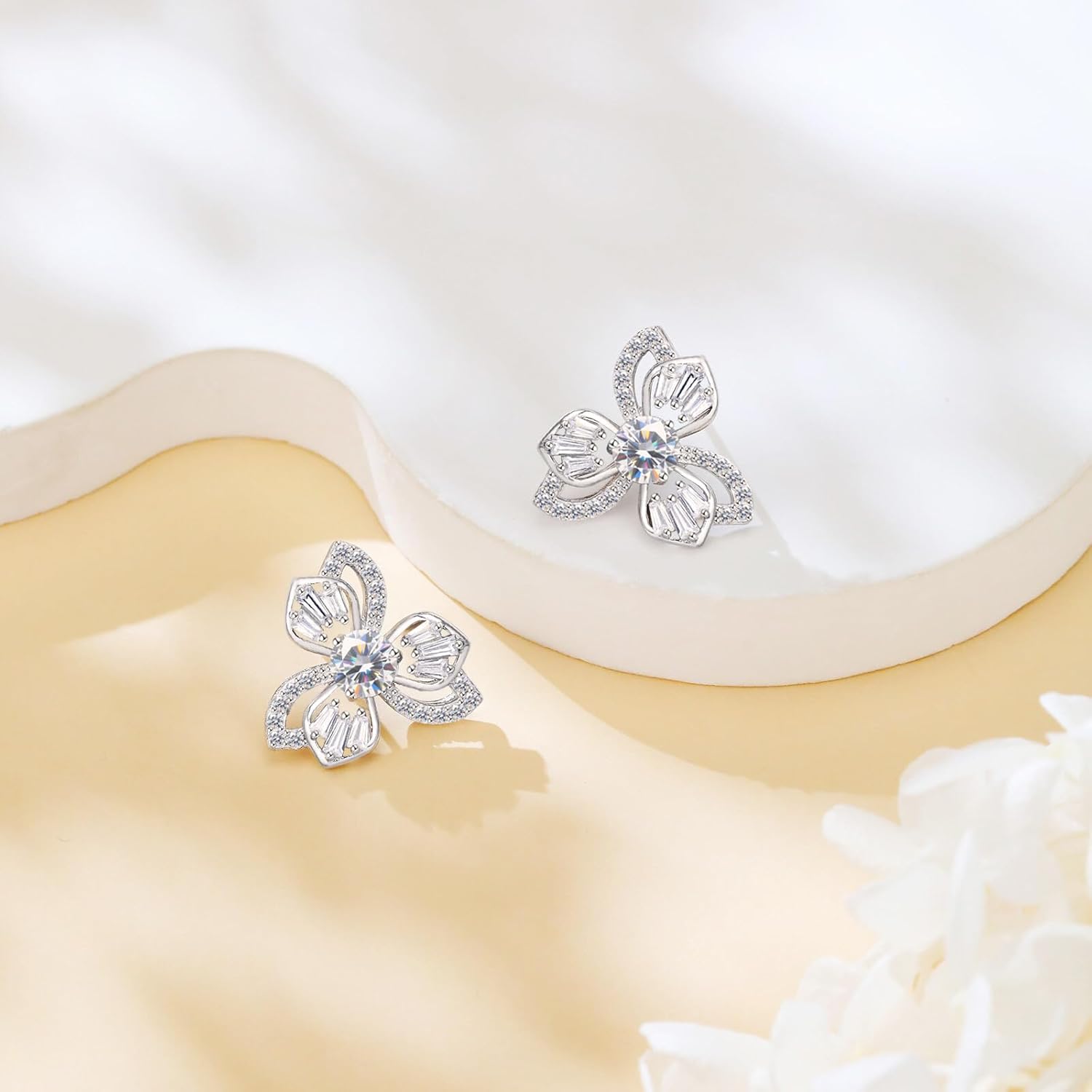 Moissanite Halo Earrings - Princess Cushion D Color VVS1 Clarity Sterling Silver Earrings for Women, Men - Perfect Jewelry Gifts - Image 5