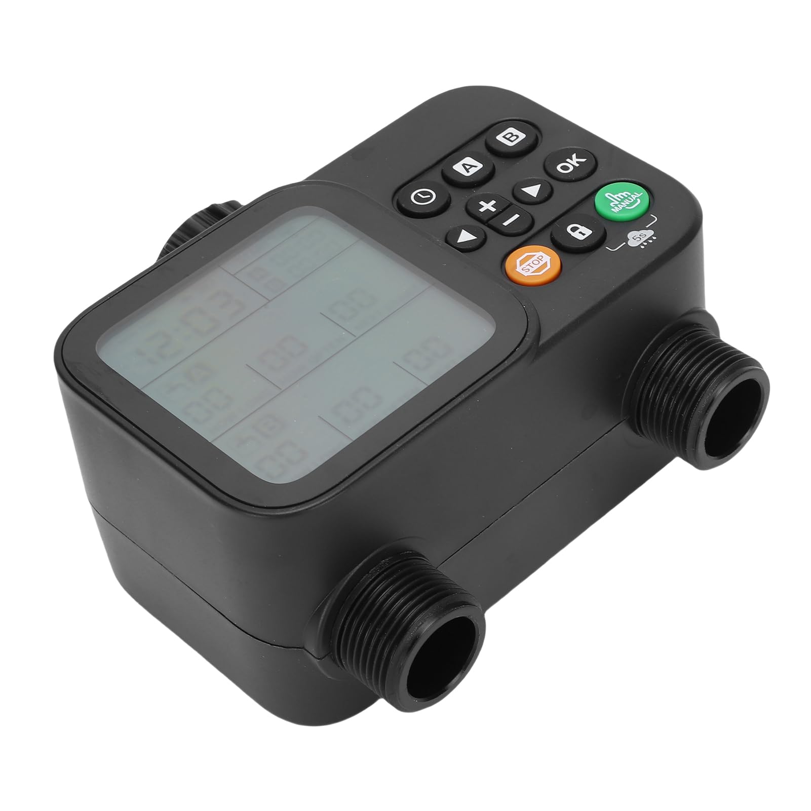 Sonew Zegar Zraszacza 2-strefowy Programowalny Automatyczny Sterownik Nawadniania z Wyświetlaczem LCD z Opóźnieniem Deszczowym Szczelna Konstrukcja do Podlewania Trawnika i Patio w Ogrodzie