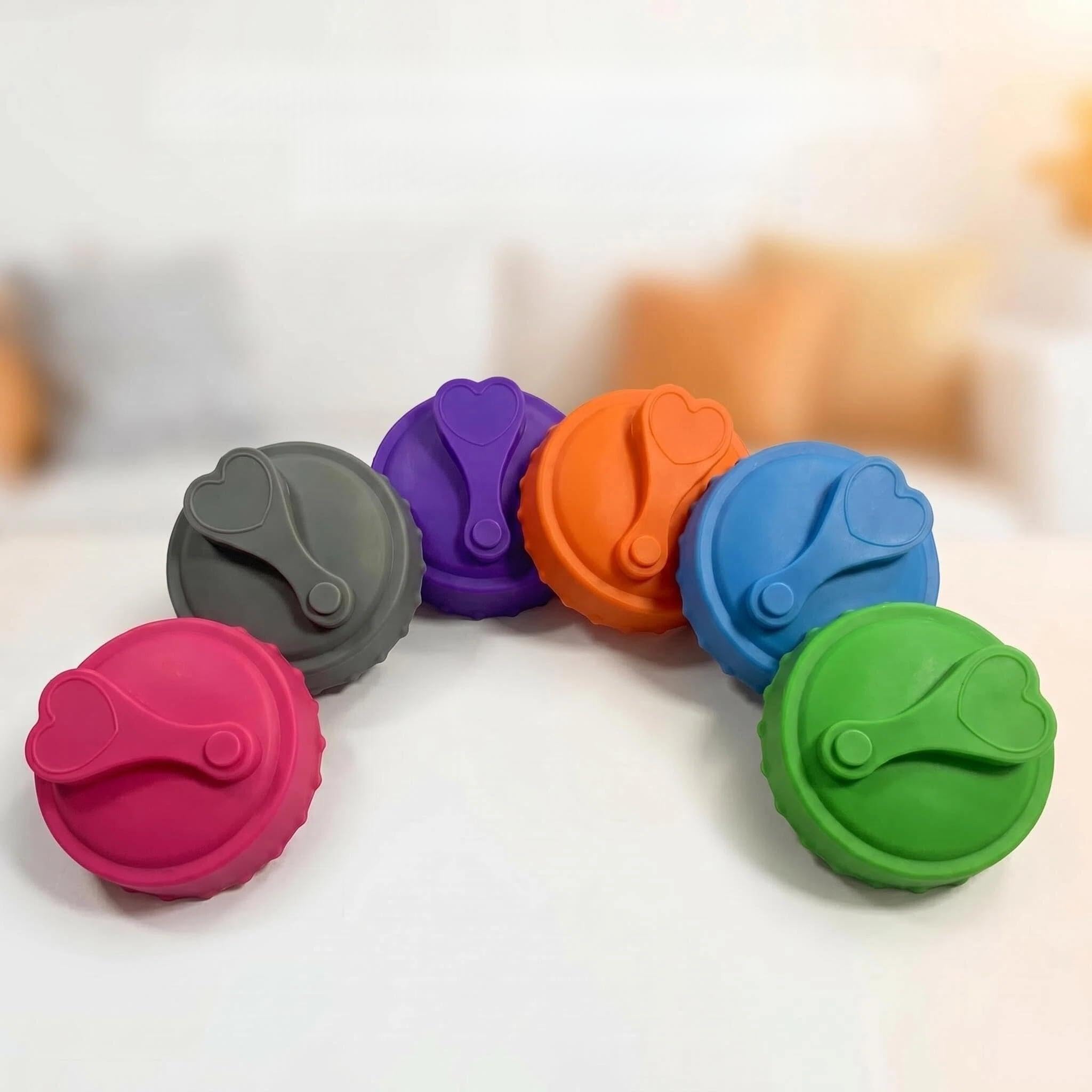 Photo 1 of Tikneyoli 5pcs Reusable Silicone Can Lids - Leakproof Soda/Beer/Energy Drink Covers for 2.1" Standard Cans, Dustproof Can Toppers for Coke, Pop, Juice (Random 6 Colors)
