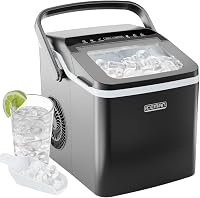 Iceman Dual-Size Countertop Ice Maker: Portable Self-Cleaning Machine, 9 Cubes in 7 Min, 22lbs/24Hrs, Large/Small Ice for Home/Party