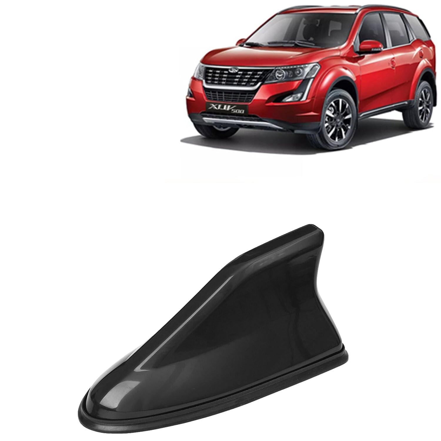 KINGSWAY® Shark Fin Car Antenna Compatible with Mahindra XUV 500 (Year 2018-2021), Universal Size Car Radio FM AM, Waterproof ABS Body, Easy Replacement, 1 Piece, Black Color