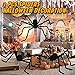 HengsolTalk Halloween Giant Spider Decorations (3 Pack), Realistic Spiders Props, Fake Scary Hairy Spiders Sets for Halloween Decorations Indoor, Outdoor and Yard Creepy Decor (59