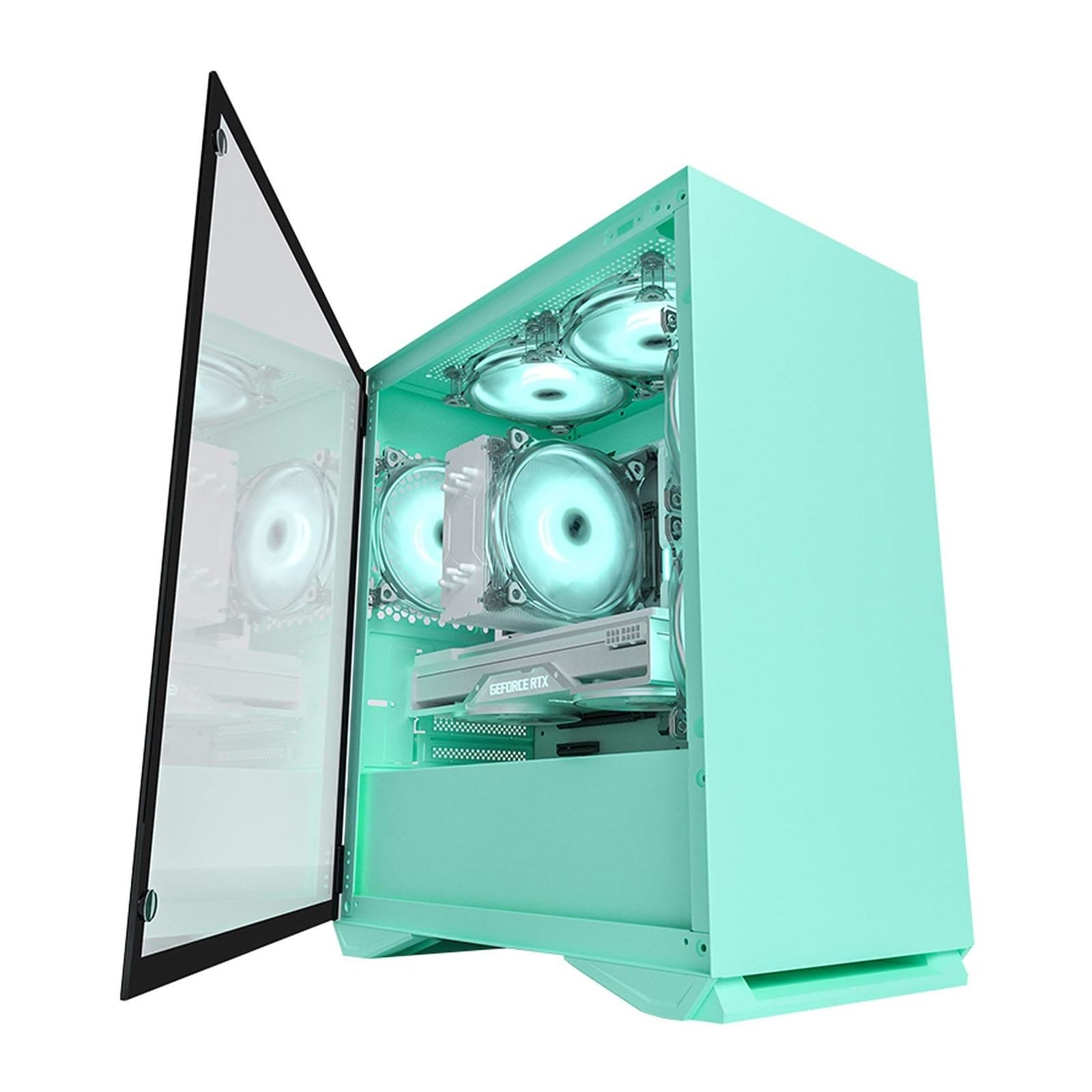 Obudowa Komputera Mid-Tower ITX/M-ATX, Obudowa Komputera Stacjonarnego, Obsługuje Chłodzenie Wodne Panel Boczny Ze Szkła Hartowanego, Panel Przedni Z Kratką