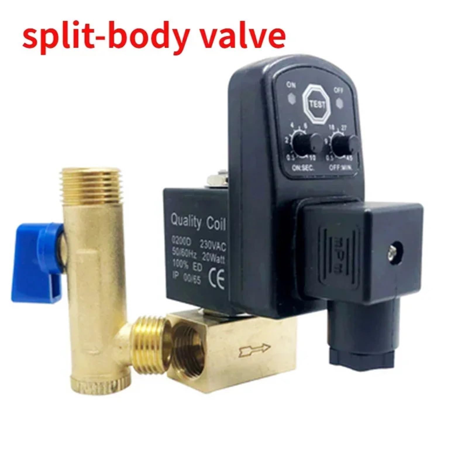 1 sztuka zaworu spustowego 1/2", sterowany elektronicznie, sterowany czasowo, do sprężarek powietrza, zbiornika gazu, automatyczny 2-drożny zawór spustowy do filtra i cylindra powietrza (Conjoined