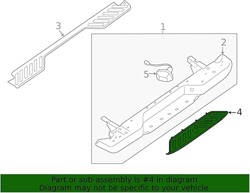 Miniatura 6 de 2005-2017 Nissan 85065-EA600 Frontier defensa trasera, cubierta de peldaño, almohadilla inferior OEM