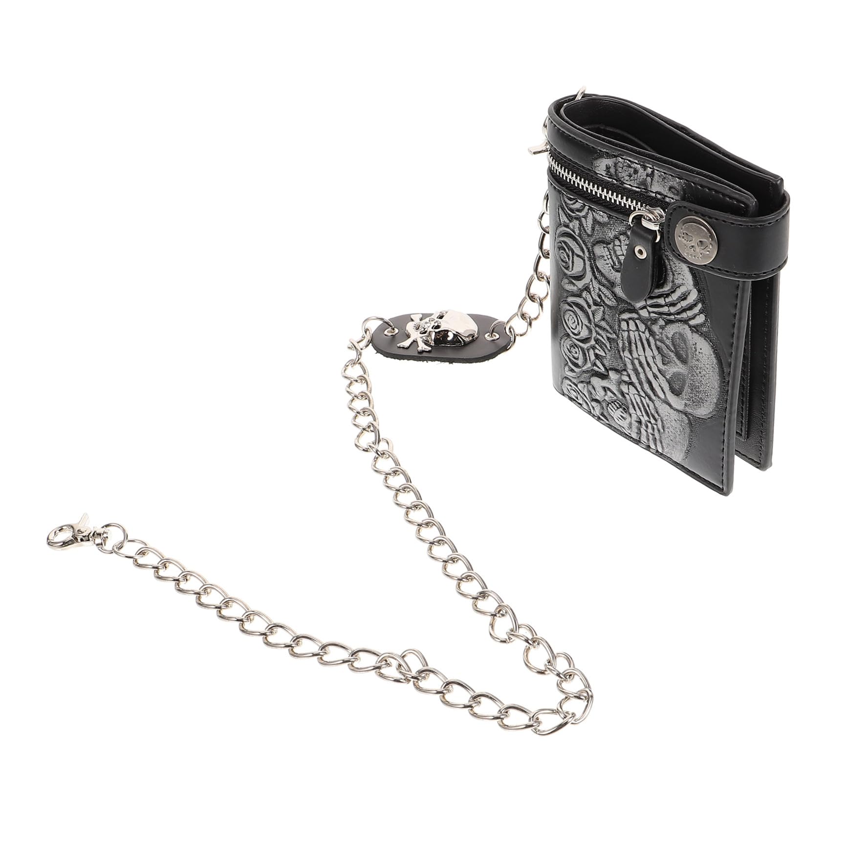 VALICLUD Billetera De Cuero con Cadena Monederos Bolsa De Terror Diariowallet Bolsa Crossbody con Motivo De Calavera Billetera De Motorista De Anime Hombres y Mujeres Cartera Punk
