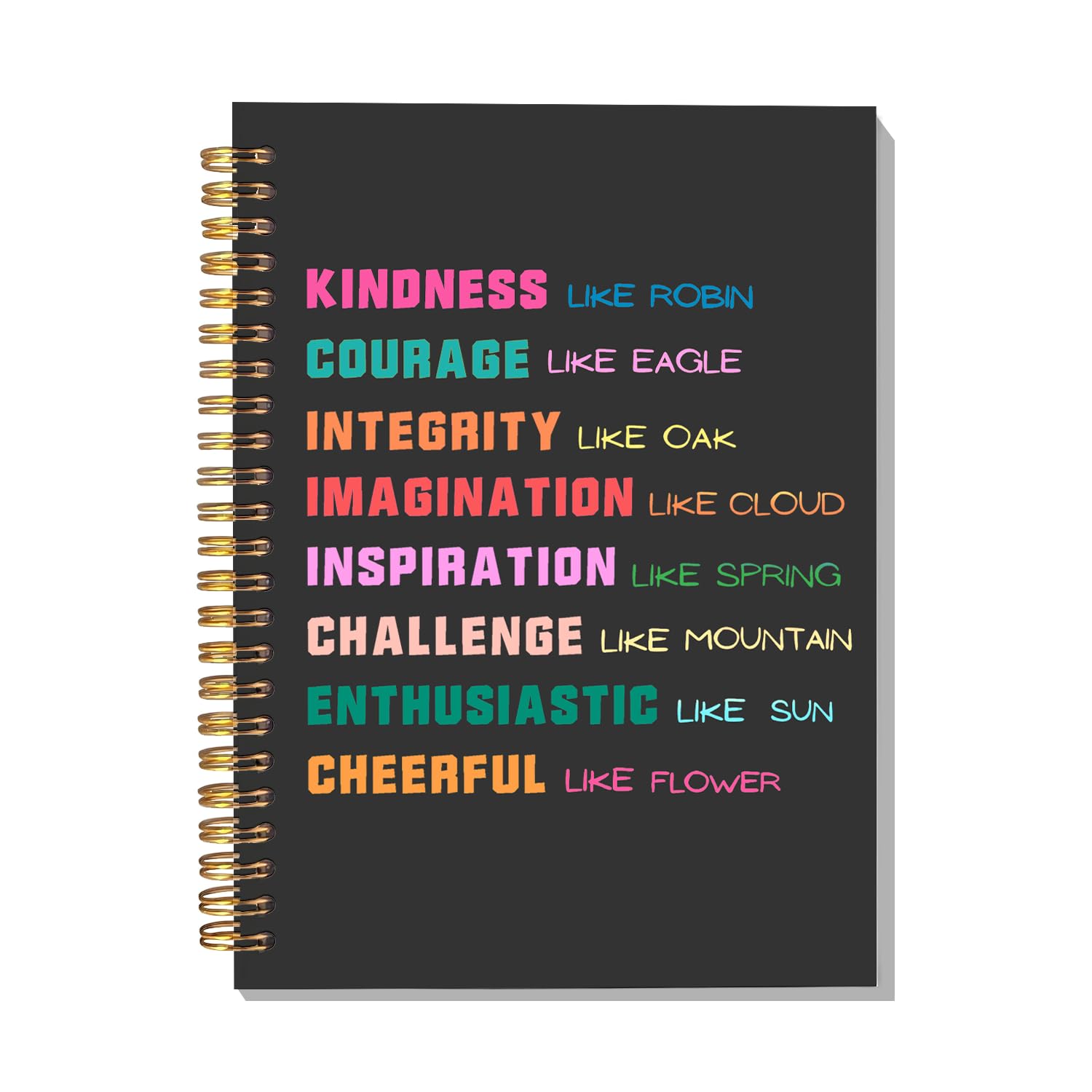EVER-GOING TUNE Nature - Themed Motivational Notebook, Positive Affirmation Gift, Kindness Like Robin Courage Like Eagle, for Students/Teens/Women,