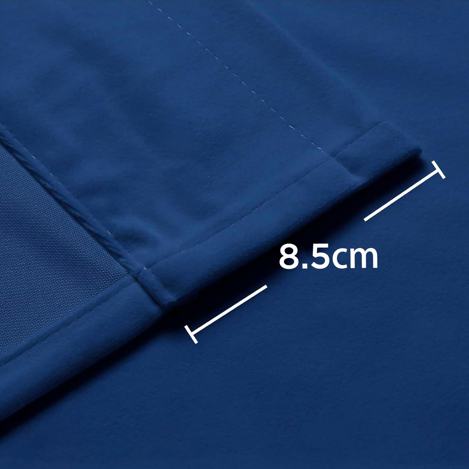Joydeco Tende in Velluto Oscuranti per Interni L 132 x A 245 Termiche con Tasca 2 Pezzi Anelli Blu Navy