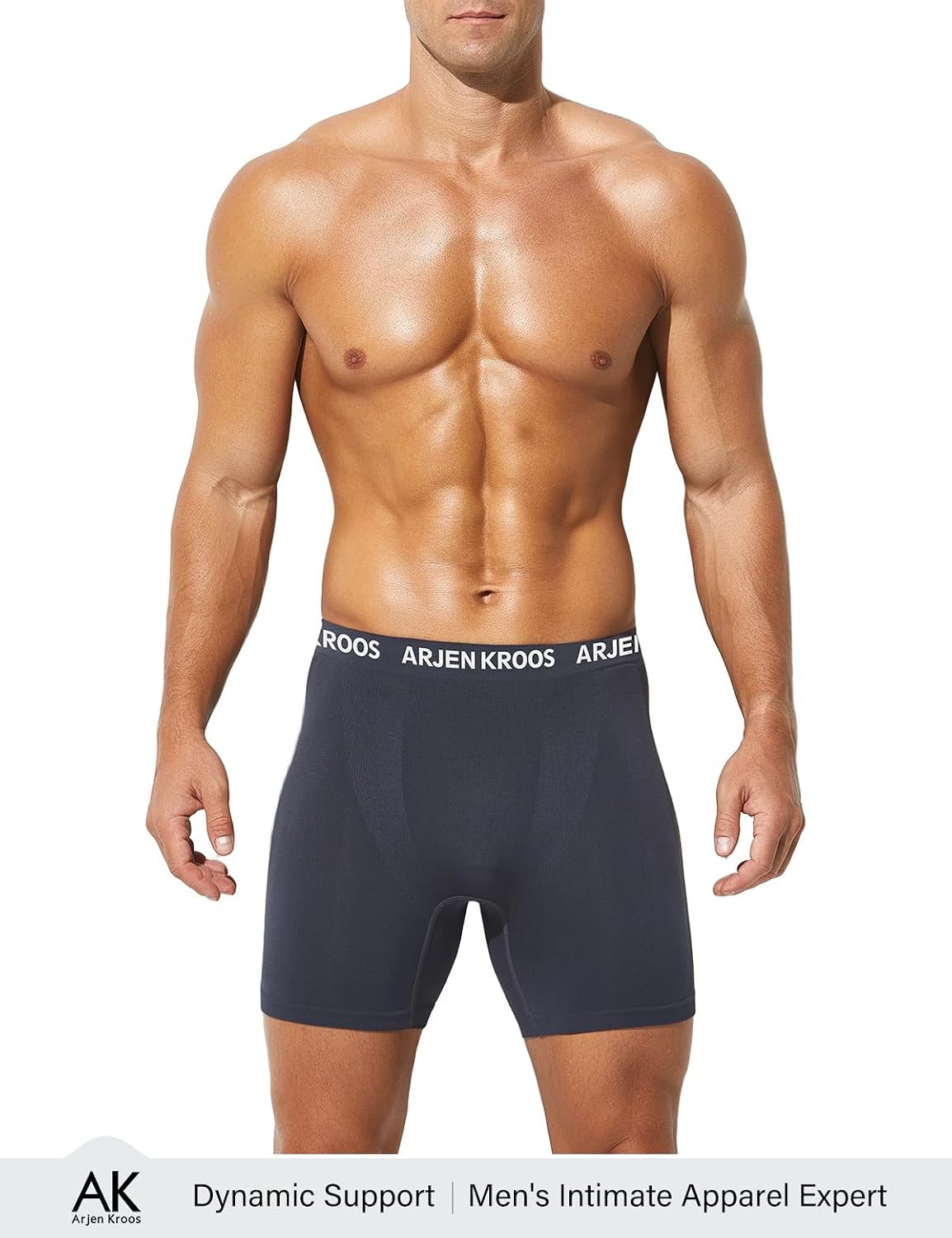 Arjen Kroos Men's Performance Anti-Chafing Athletic Underwear 3 Pack Running Seamless Boxer Briefs Moisture-Wicking Shapewear