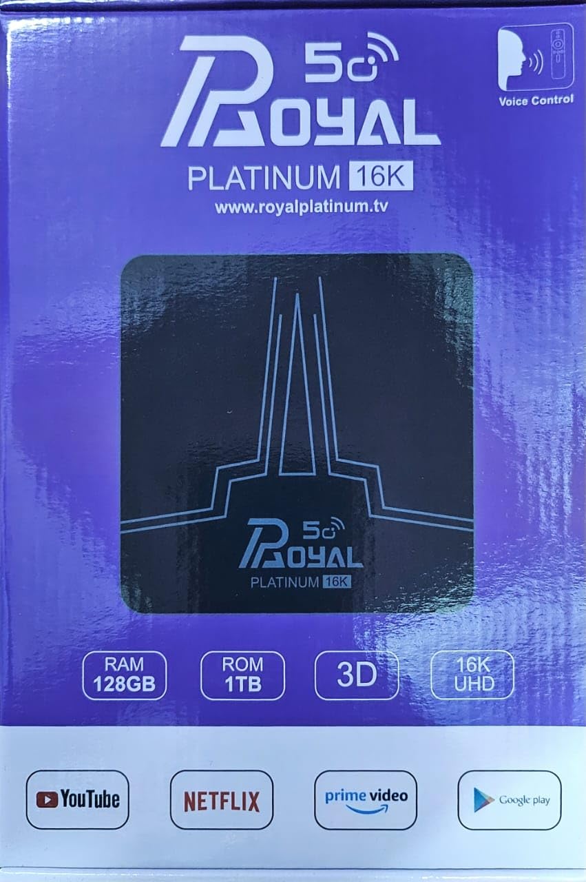 Generic New Royal Platinum 5G 16k 2024 Edition TV Box: Ultimate Home Entertainment with 1-Year Free Subscription""