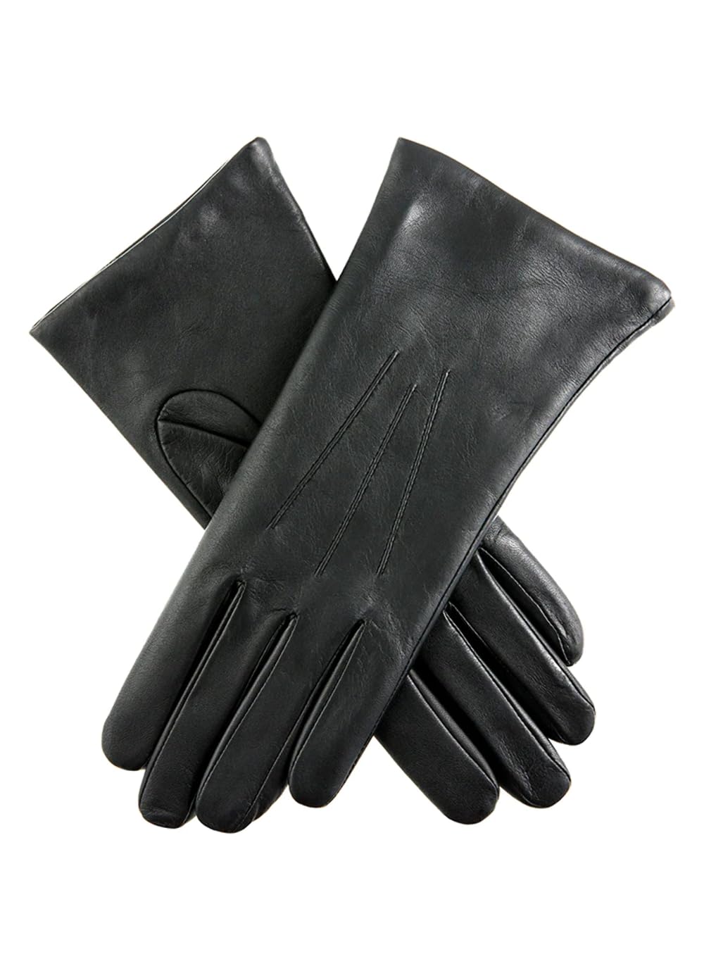 Dents Women's Black Three-Point Cashmere-Lined Leather Gloves - / 7.5