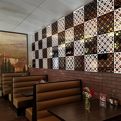 KERNORV Hanging Room Divider Decorative Screen Panels Made of PVC Room Divider Panels for Living Room Bedroom Office Restaurant (Black, 12 PCS)