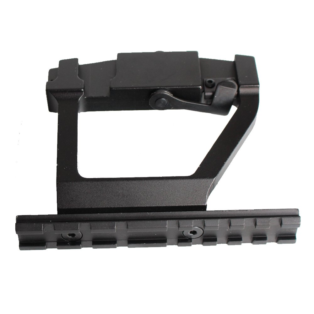 noga Supporto per Binario in Metallo AK47 / AK74 Saiga Rifle Airsoft Side Rail Scope Mount QD per 20mm Picatinny Sight for Hunting