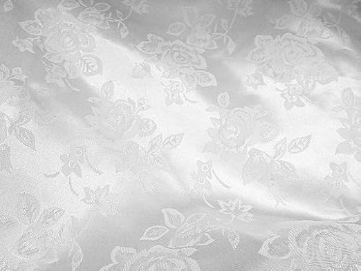Brocade Jacquard Satin White 60 Inch Fabric by The Yard from The Fabric Exchange