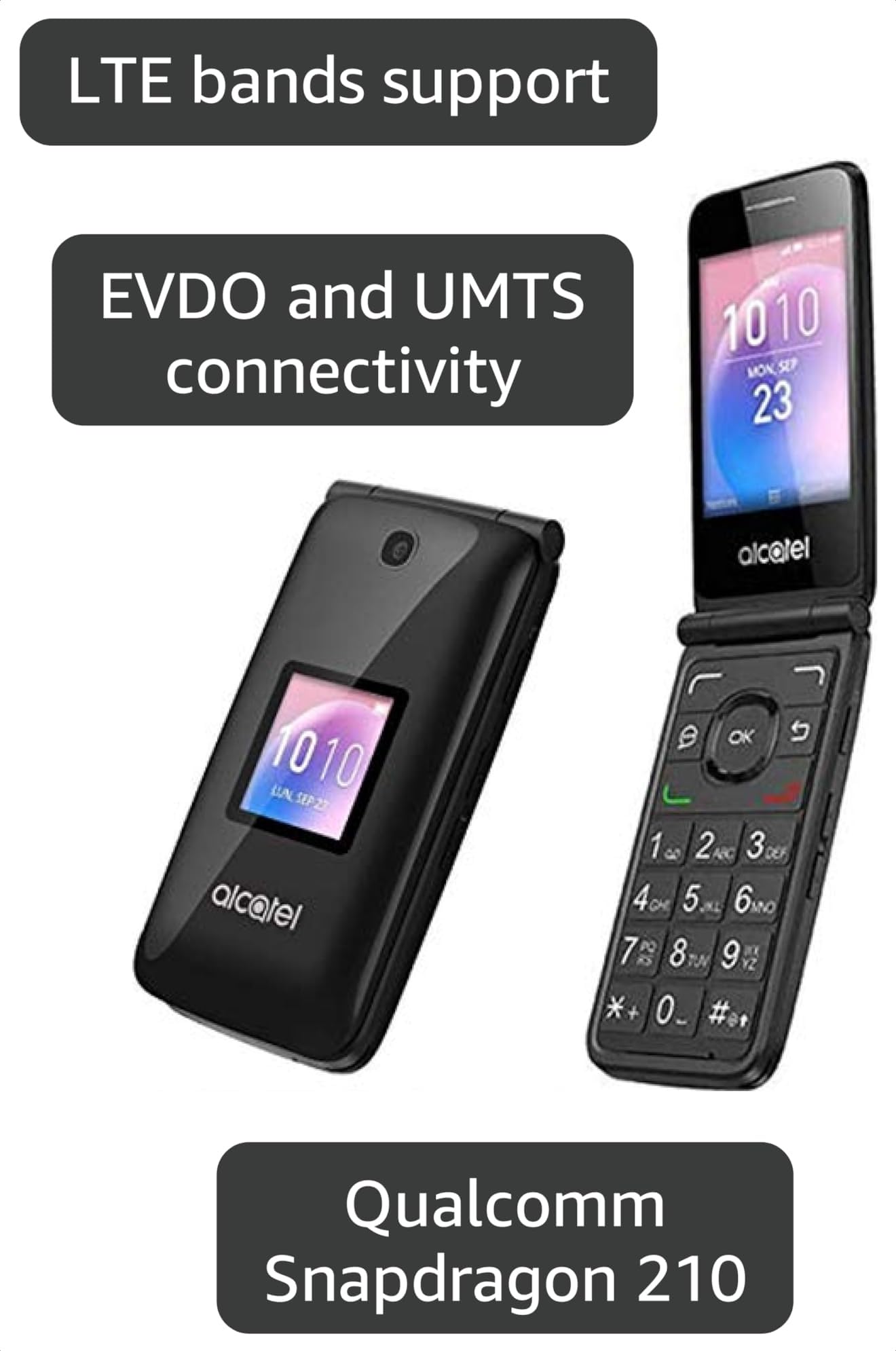 Amazon.com: Alcatel GO FLIP (4044V) Black, Factory Unlocked