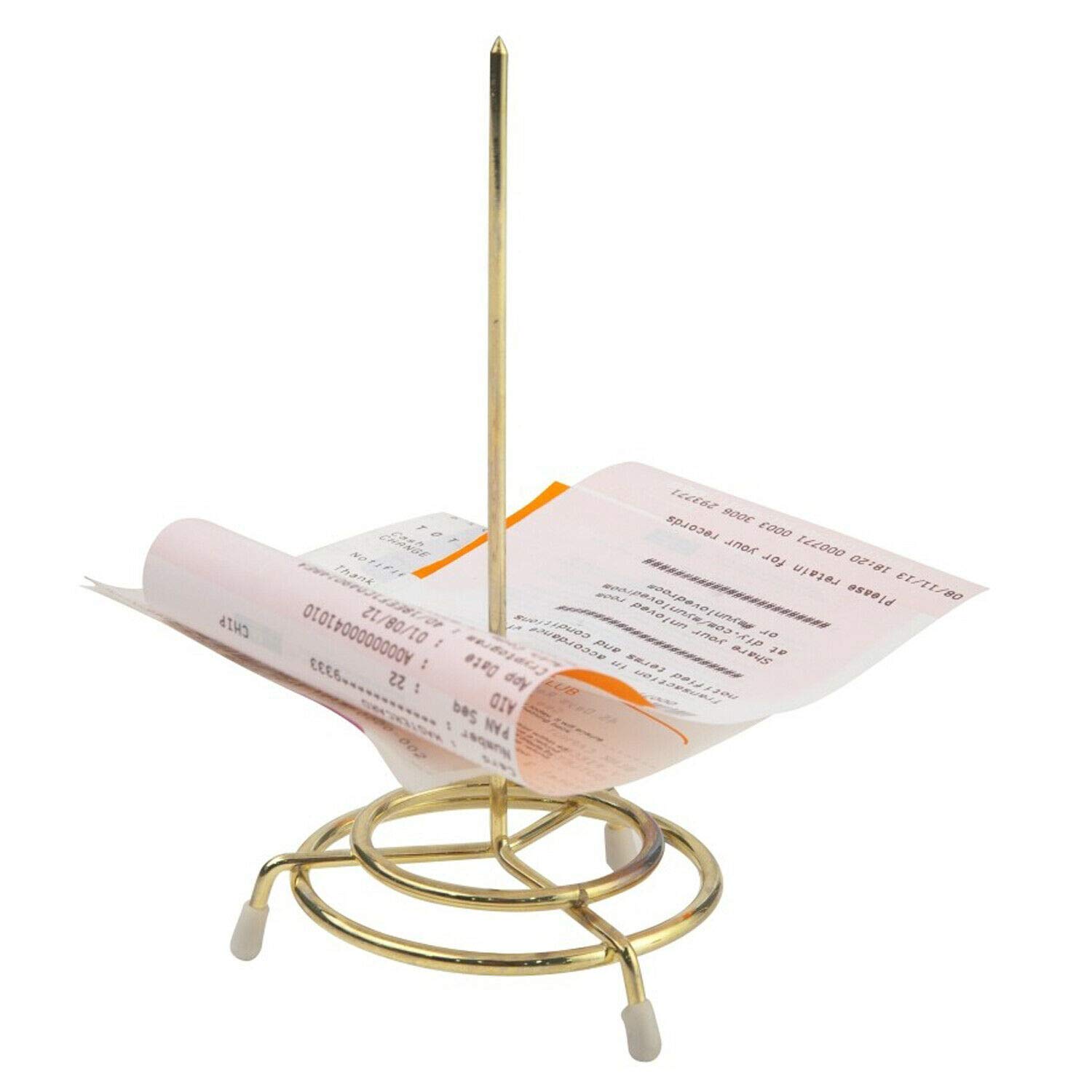 We Can Source It Ltd - Check Spindle Bill Spike Receipt Holder Ticket Organiser Brass Finish