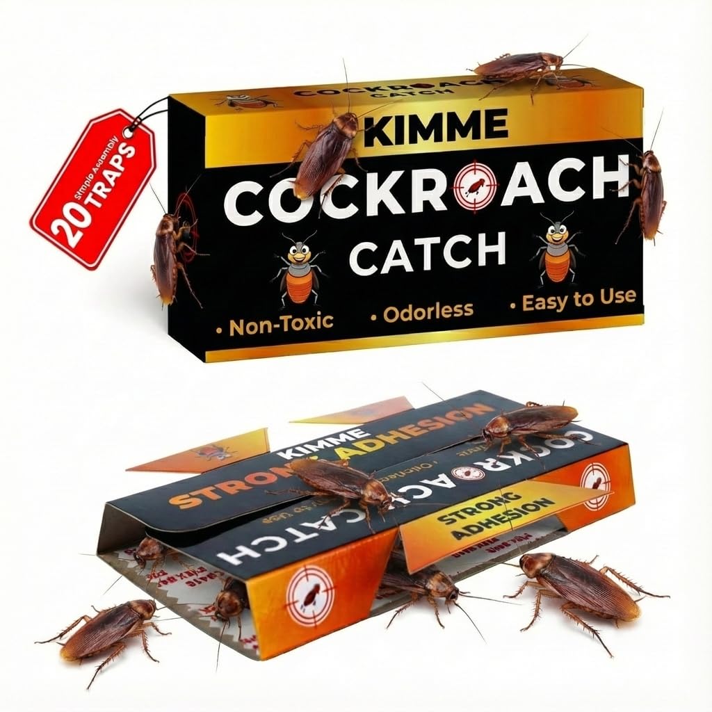 20pcs Cockroach Traps for Kitchen, Room, Office, Strong Adhesive Killer, Pesticide Free Cockroach Repellent, Safe and Easy Trap