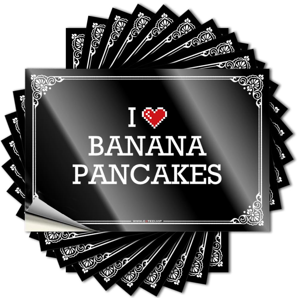 Bar Accessories Man Cave Wall Decals | I Love Banana Pancakes Happy for Indoor Decor(6X9CM)