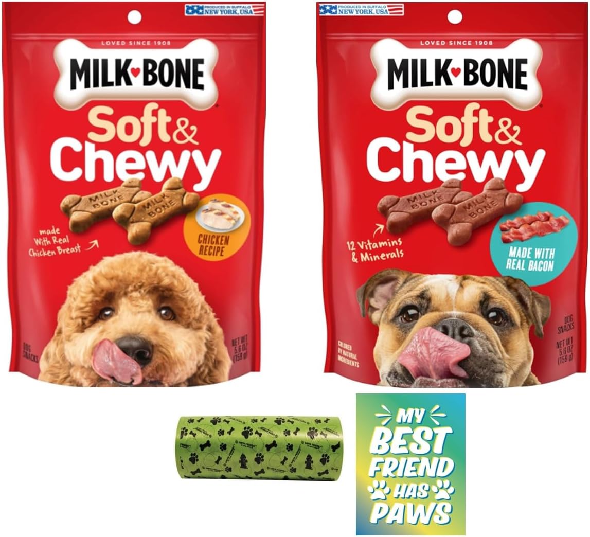Milk Bone Soft & Chewy Chicken Recipe Dog Treats 2 Pack, 5