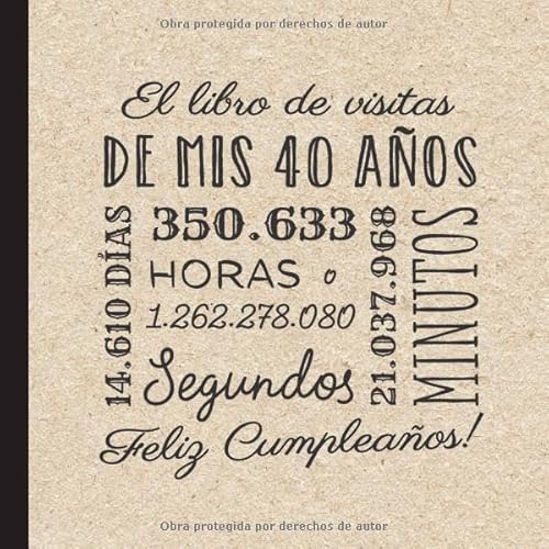 Imagen de El libro de visitas de mis 40 años: Decoración retro vintage para el 40 cumpleaños