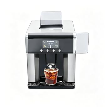 Nugget Ice Maker Automatic Dispenser, 2-in-1 Countertop Nugget Ice Maker & Cold Water Dispenser 33 Lbs/Day with LCD Display, Self-Cleaning & Touch Control for Home Kitchen Office