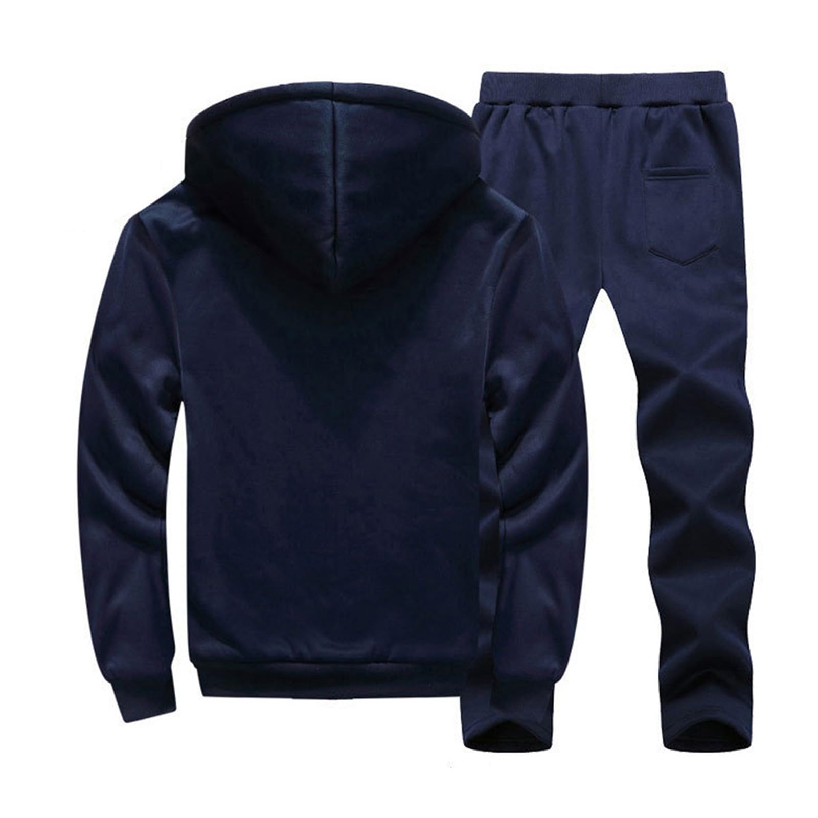 Generisch Herren Trainingsanzug Jogginganzug Fleece Hausanzug Winter Plüsch Herren Winter Gefüttert Und Warm Jogginganzug Herren Innen Jogginghose Kapuzenjacke 2 Teilig Bekleidungsset