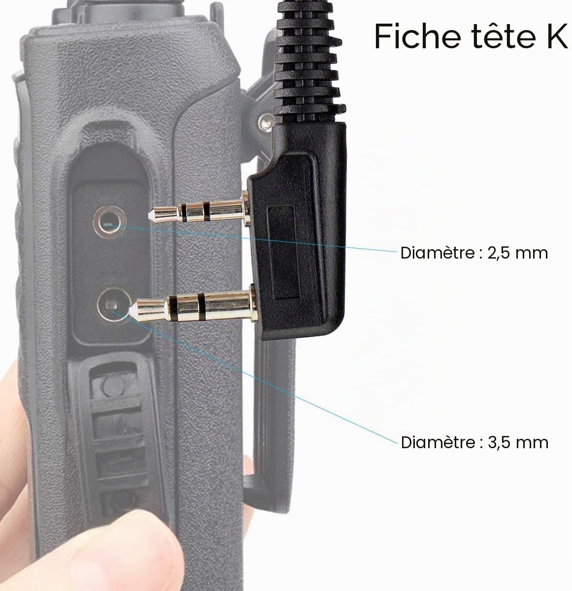 Retevis Radio Oreillett 2 Pin Compatible RT24 RT27 RT619 BaoFeng UV-5R Plus Nestling BF-888S BF-88E Radioddity Tube Acoustique Transparent Oreillette (1 Pcs)