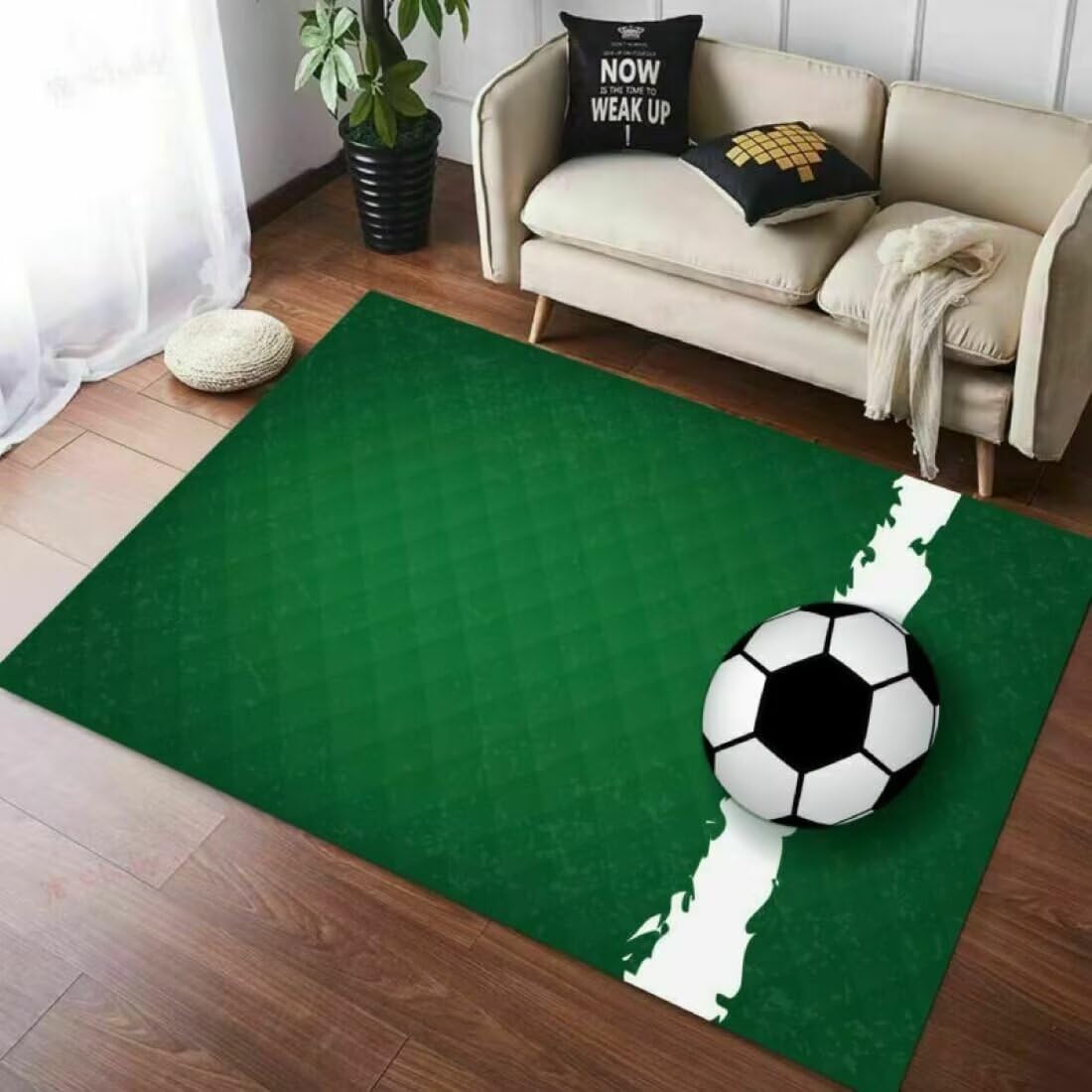 Tapis de cuisine sur le thème du football pour chambre d'ado