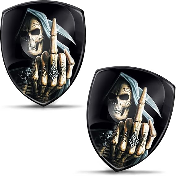 SkinoEu 4x 60mm 3D Gel Aufkleber Totenkopf - Für Radkappen & Felgen Auto Tuning