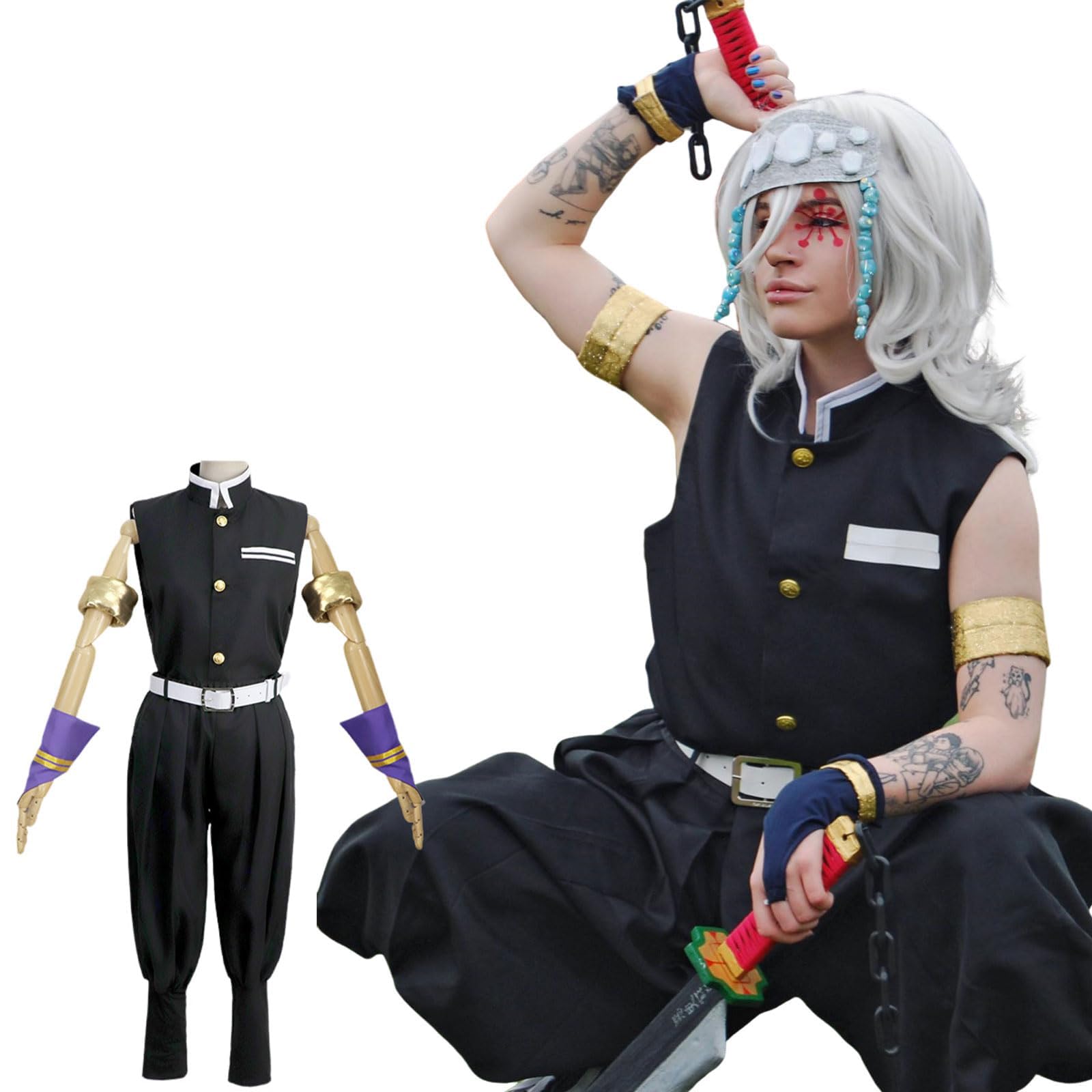 CR ROLECOS Uzui Tengen Cosplay Full Set Anime Uzui Tengen Cosplay Costume Adult L