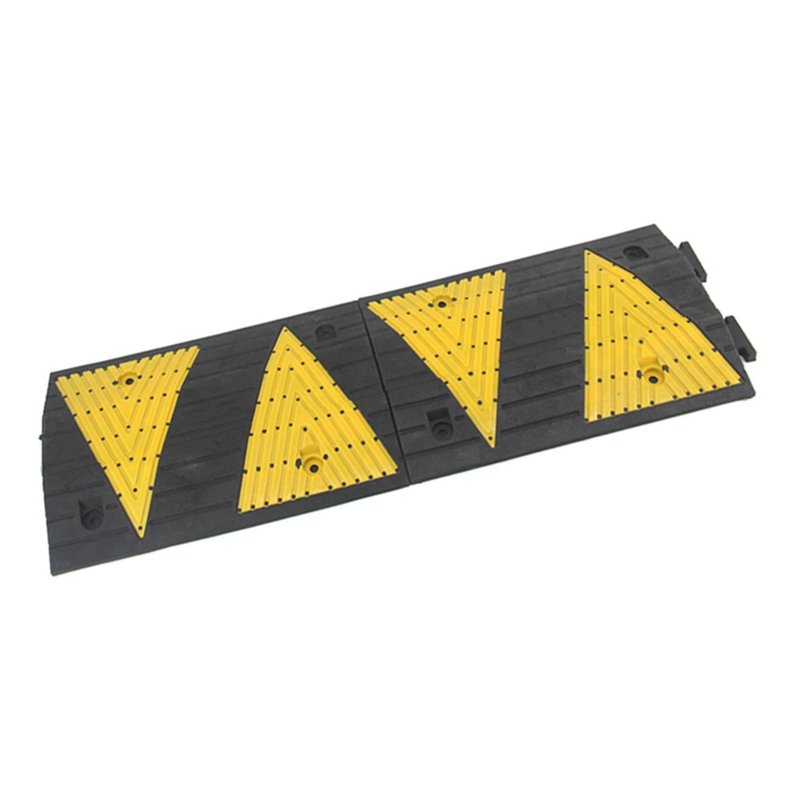 2PCS,Speed Ramps,Rubber Road Bumps,Yellow And Black Rubber,For Asphalt Concrete Gravel Driveways Indoor And Outdoor
