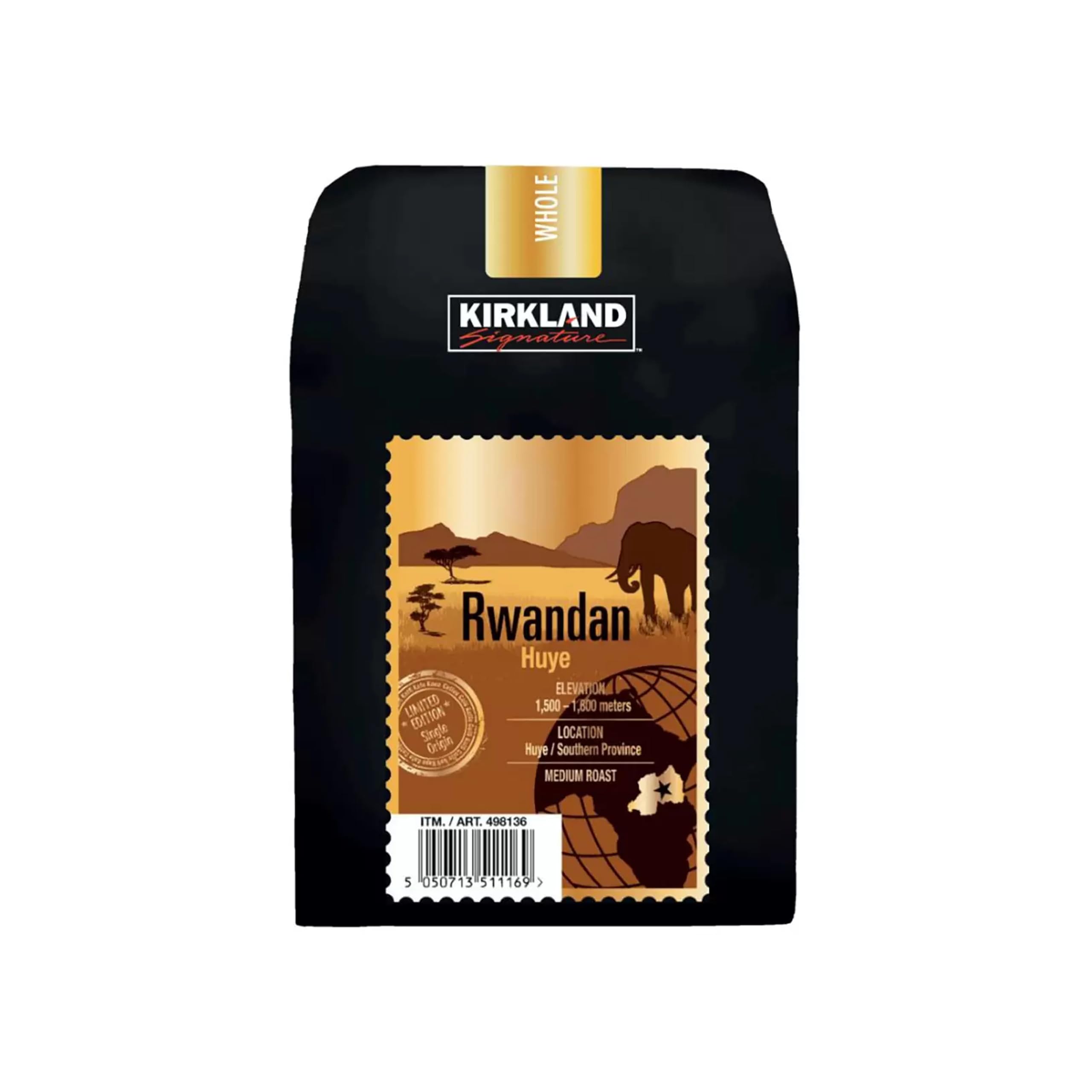 Kirkland Signature Rwandan Whole Bean Dark Roast Coffee, 3 Pound