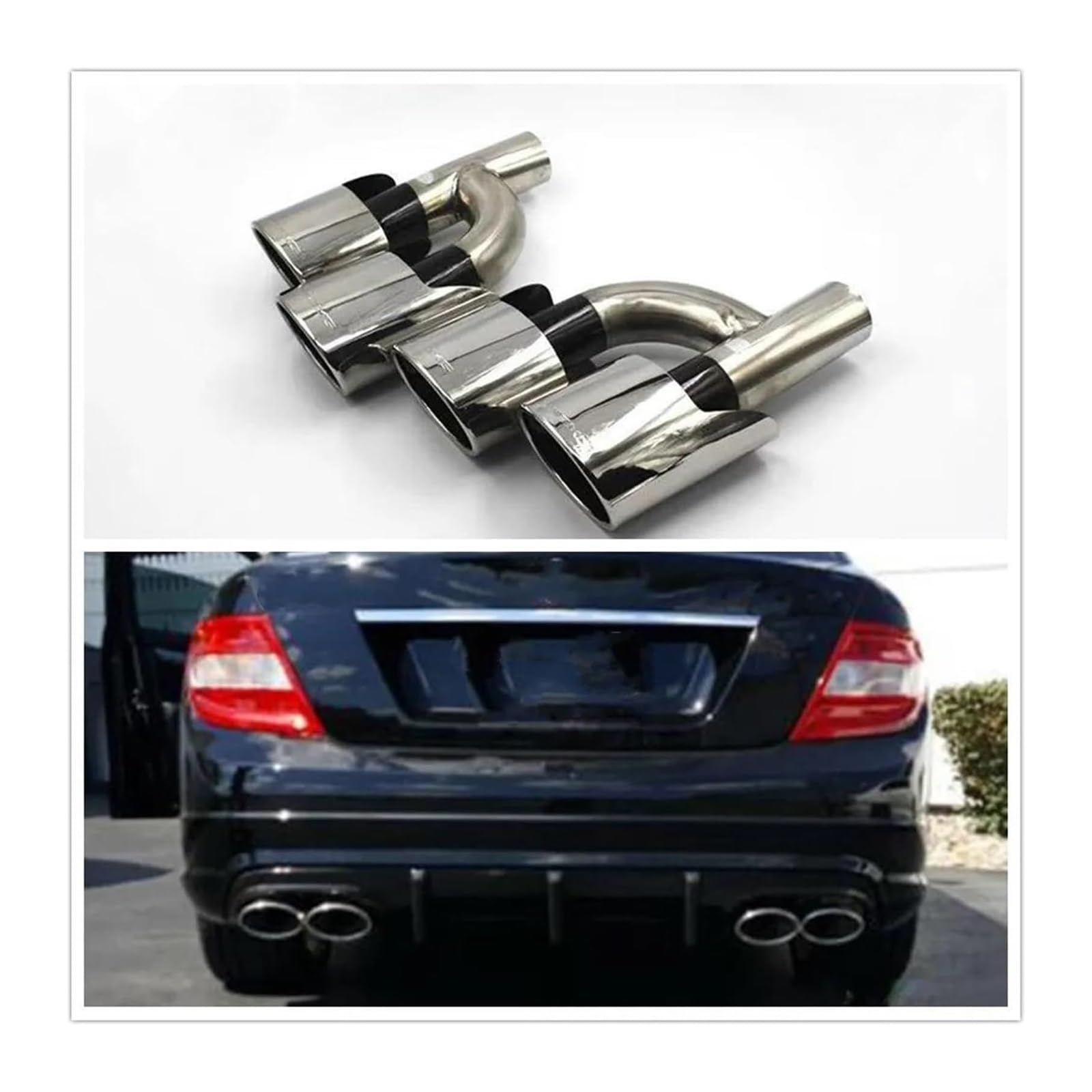 Per Benz Per W204 Per W207 Auto Silenziatore Scarico Posteriore Tubo Uscita Aria Vent Punte Ovali Terminale Marmitta Coda Estremità Terminale Scarico