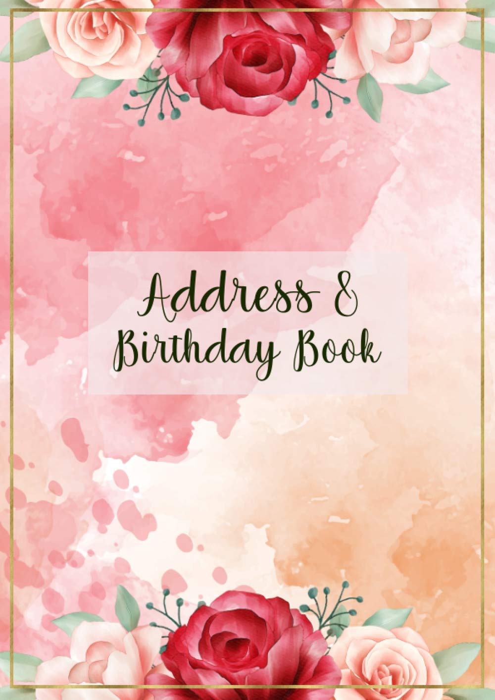 Address & Birthday Book: with Tabs for Seniors, Red Flower Cover, Large A4 Address Book Alphabet Index