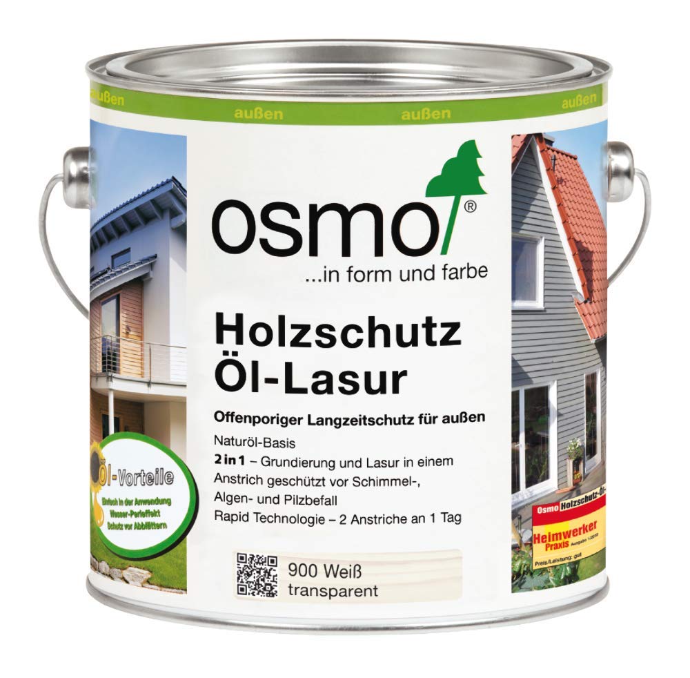 Osmo Holzschutz Öl-Lasur Weiß 2,50 l - 12100024
