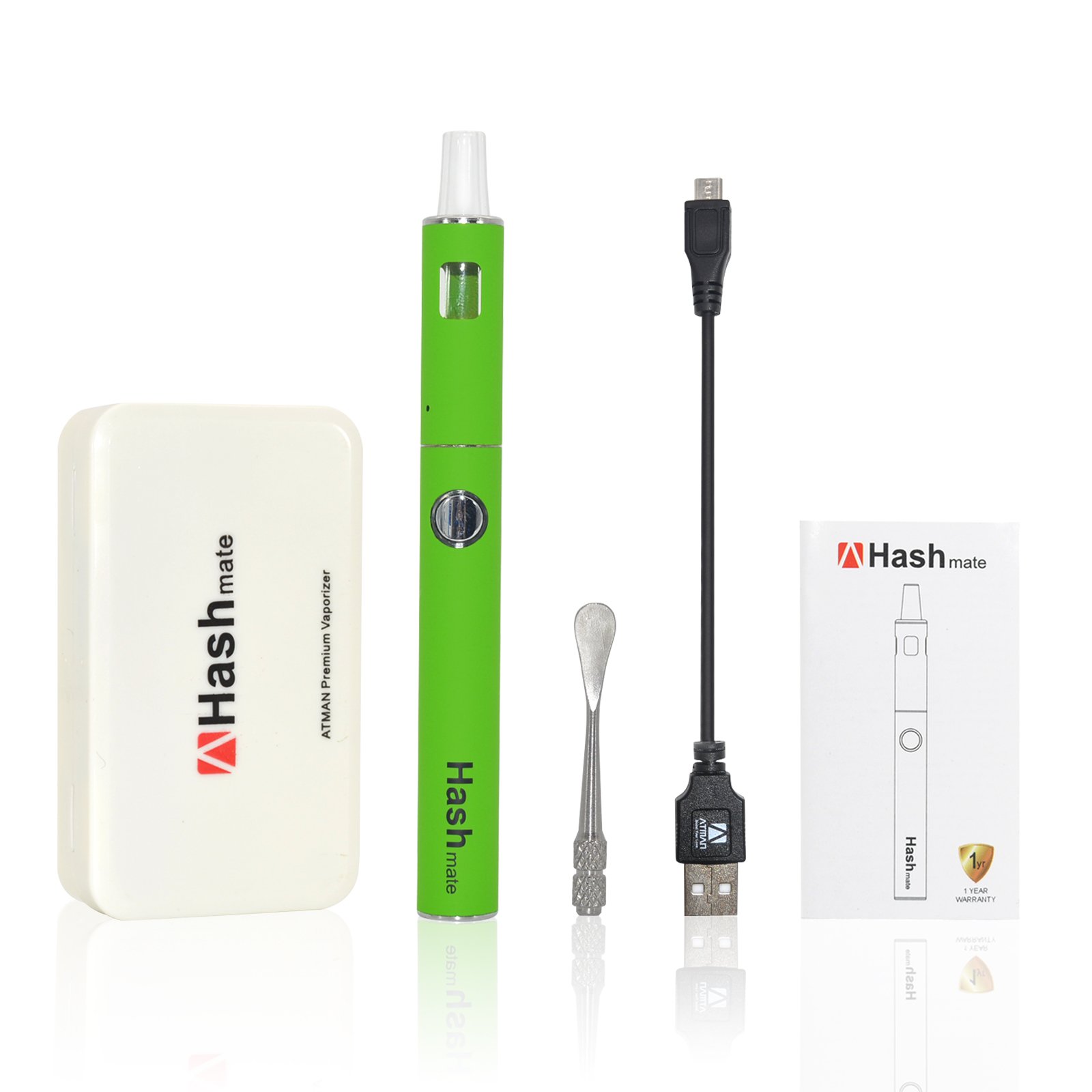 Hash Vaporizer, Atman® Hashmate Vaporizer Pen Kit, Vape portátil con  boquilla de cuarzo y cámara de calentamiento de cerámica, negro sin  nicotina (green) : Amazon.es: Electrónica