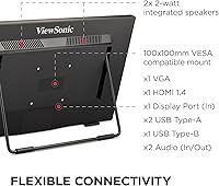 Vista 6 de ViewSonic TD2465 Monitor de pantalla táctil de 24 pulgadas 1080p con ergonomía avanzada, entradas HDMI y USB