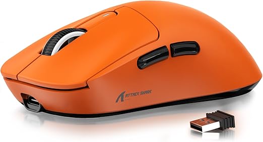 VGN GAMEPOWER Attack Shark X3 Superlight Gaming-muis, draadloos, 49 g, ultralichte eSportmuis, PixArt PAW3395, 26000 DPI, 2,4 G/Bluetooth/bekabeld, batterijduur 200 Hz, rode bessen