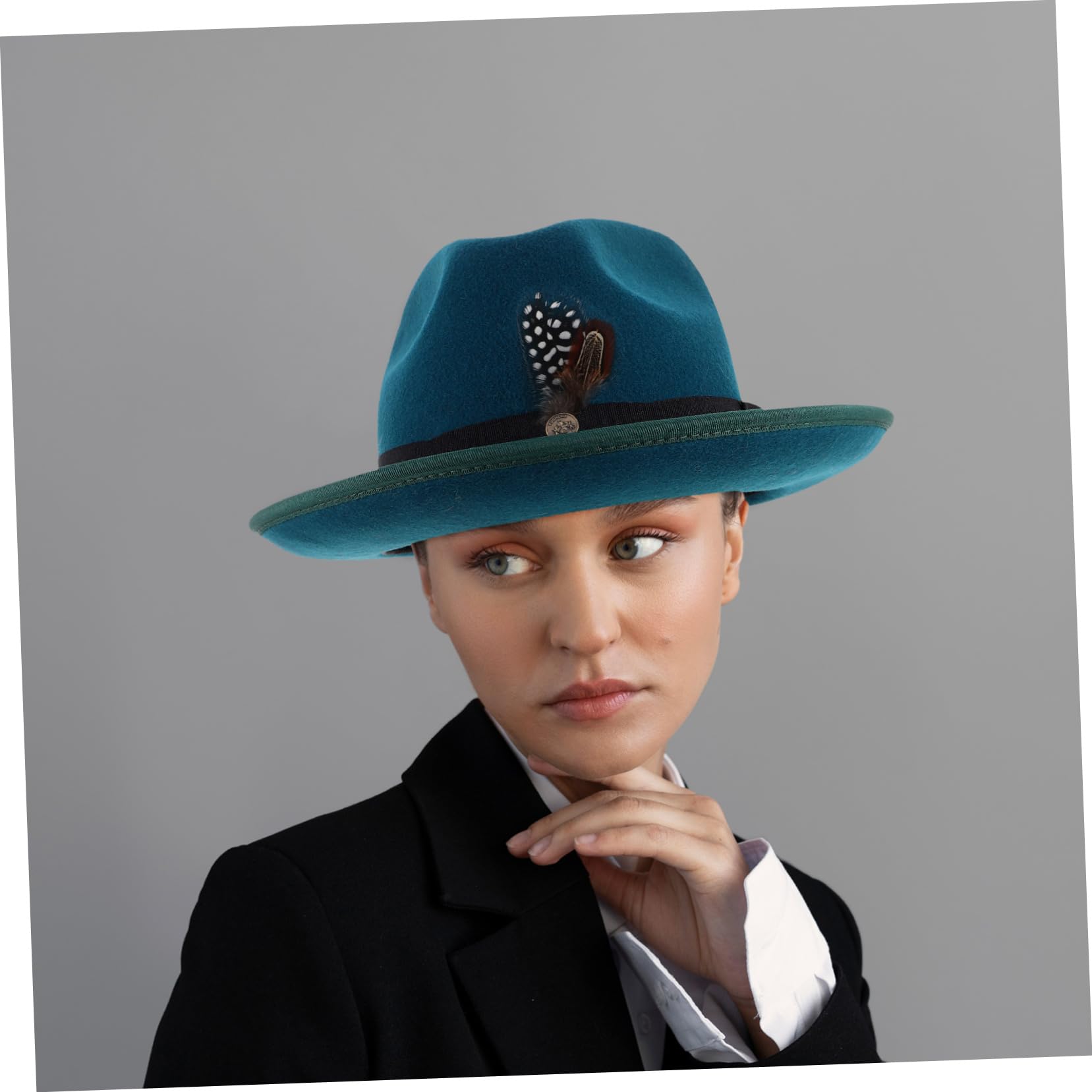 Gorro De Lana Sombrero Fedora Clásico para Hombres y Mujeres Ajustable para Bodas Fiestas y Espectáculos