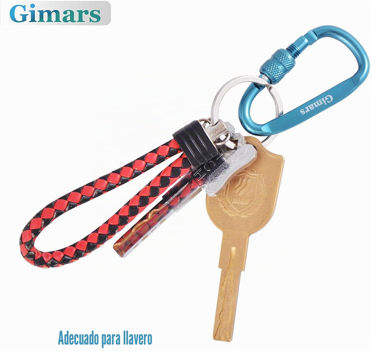 Gimars Juego de 10 Mosquetones D Aluminio con Tuerca 6*6*3.3 cm, Cierre de Mosquetón con Resorte para Camping, Senderismo, Gimnasio, Pesca y Mochilero Herramienta Resistente y Ligera al Aire Libre