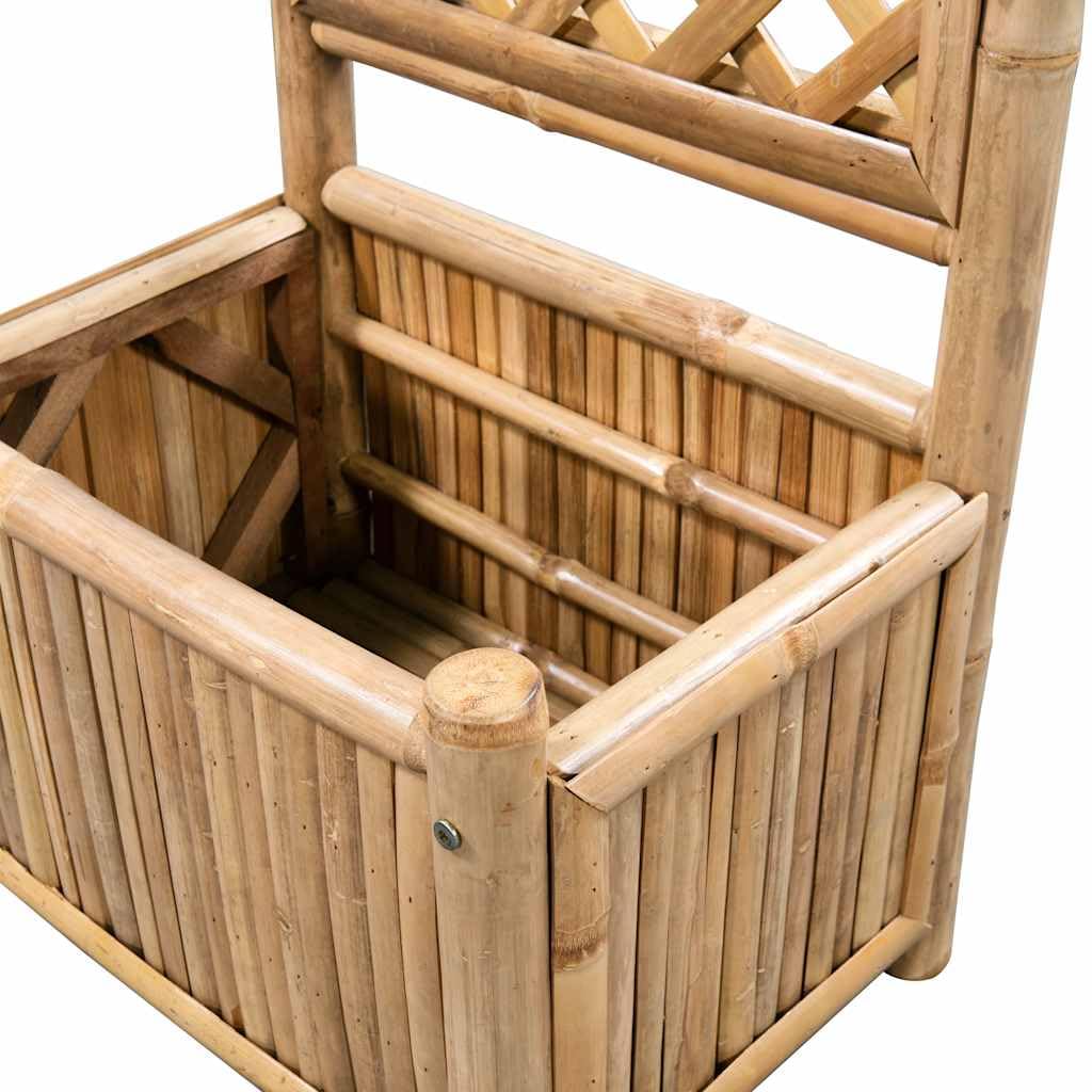 Pflanzkasten mit Spalier Bambus, 40 x 30 x 135 cm Rankkasten mit Rankhilfe für Kletterpflanzen, Vertikaler Blumenkasten für Balkon, Garten und Terrasse
