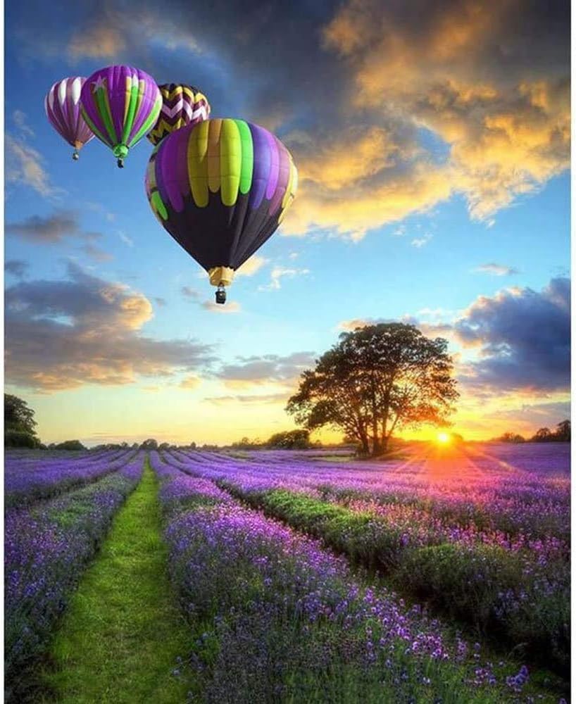 Kaieteur Paint by Numbers for Adult, DIY Canvas Oil Painting Kit for Kid with Paintbrushes Acrylic Pigment Drawing Paintwork 16x20inch (Lavender Sky)