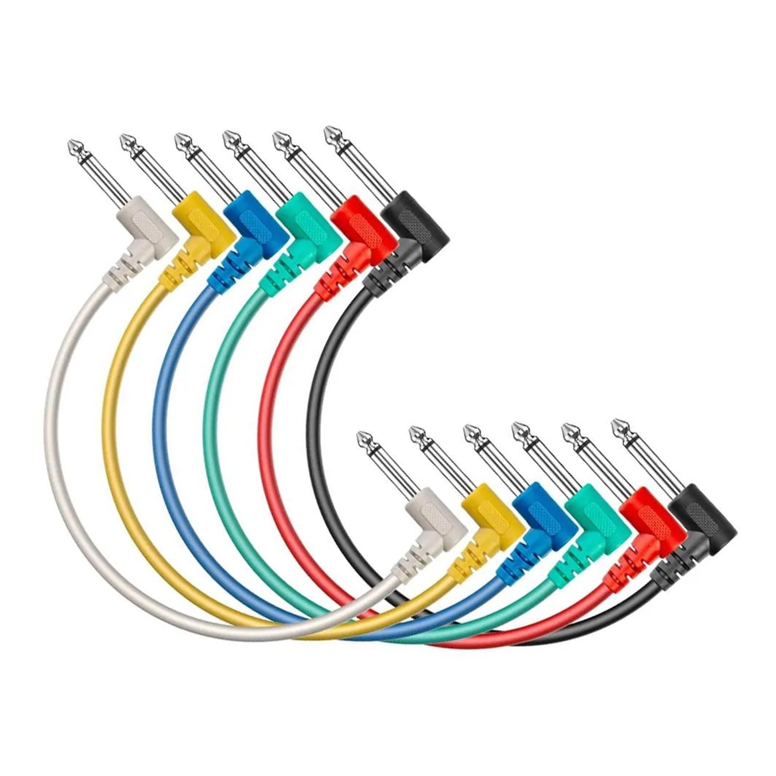 Cable de guitarra Paquete de 6 cables de conexión para guitarra cables para instrumentos y pedales de efectos
