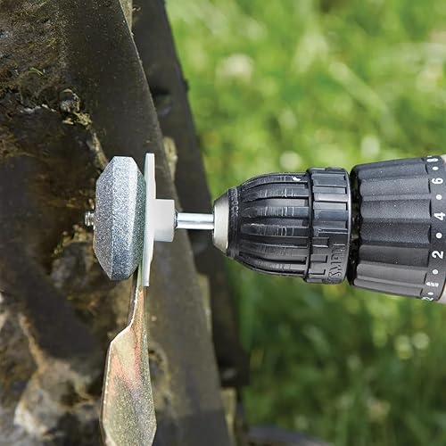 Miniatura 6 de cenoz Afilador de cuchillas para cortacésped con respaldo de acero, paquete de 5 unidades, sacapuntas de hoja desafilada para cortacésped, afilador